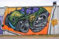 Autodromo Riccardo Paletti - Murales su mura di cinta (VW Maggiolino superdeformed cabriolet)
