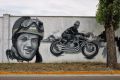Autodromo Riccardo Paletti - Murales su mura di cinta (motociclista)